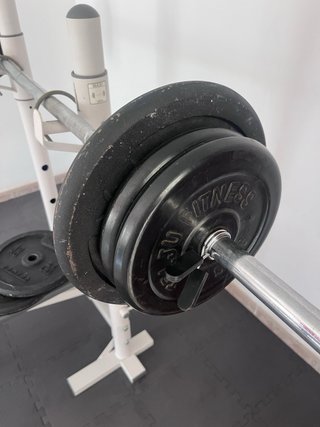 Banco de pesas BH Fitness BH100 Barra mas discos