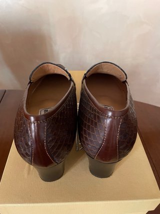 Scarpe Melluso donna tacco pitone marroni