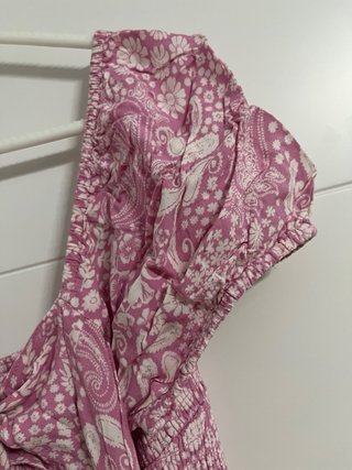 Vestido Hollister rosa y blanco