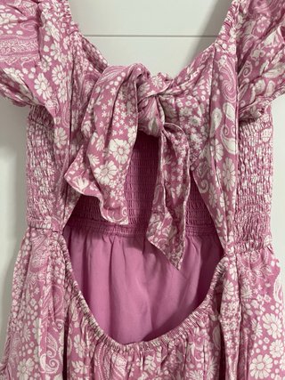 Vestido Hollister rosa y blanco