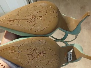 Paco Rodriguez Zapatos Tacon Verde Talla 39.
