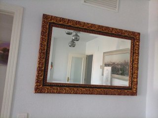 Espejo antiguo madera dorado