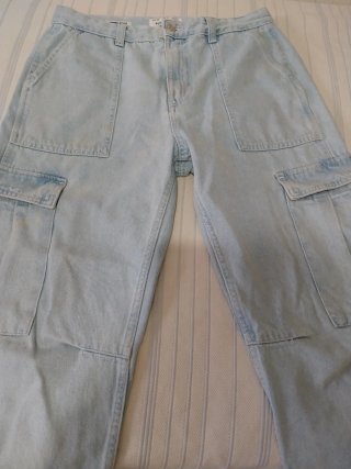 Pantalón vaquero cargo azul