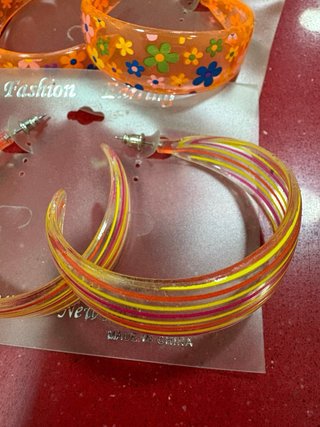 Lote 20 Pendientes Aro Acrílicos Estilo Retro