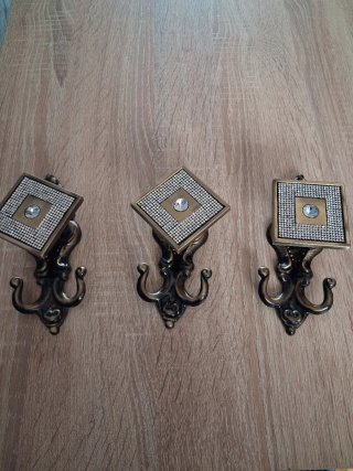 3 Percheros colgadores Decorativos con Cristales