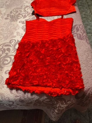 Vestido rojo con torera talla 44