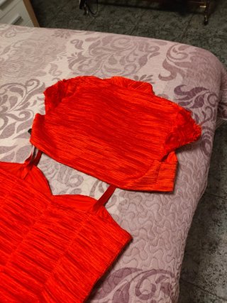 Vestido rojo con torera talla 44
