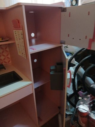 Cocinita infantil de juguete rosa