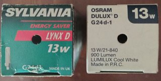 4 Lampadine Osram Sylvania 13W G24d1
