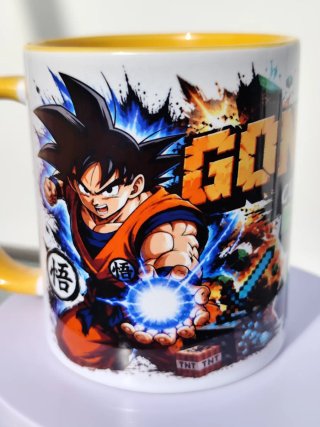 Taza Goku Dragon Ball Z y Minecraft