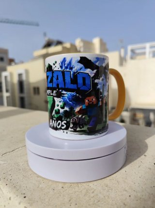 Taza Goku Dragon Ball Z y Minecraft