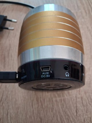 Altavoz Portátil Bluetooth Dorado y Plateado