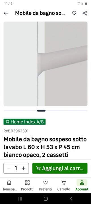 Mobile bagno sospeso bianco