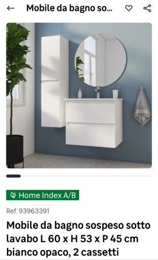 Mobile bagno sospeso bianco