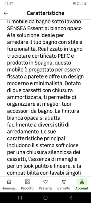 Mobile bagno sospeso bianco