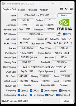 NVIDIA RTX 3080 10GB GDDR6X Founders Edition