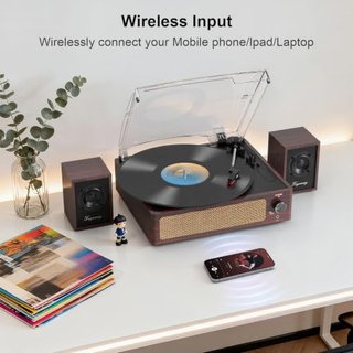 Tocadiscos vintage Bluetooth 3 velocidades