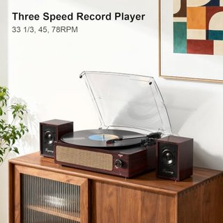 Tocadiscos vintage Bluetooth 3 velocidades