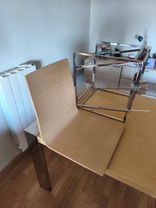 Mesa de salón extensible madera y metal