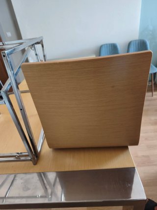 Mesa de salón extensible madera y metal