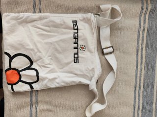 Bolso Menganitos blanco y naranja