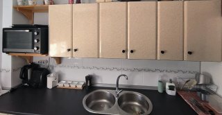 Puertas, encimera de 2,84m y fregadero.