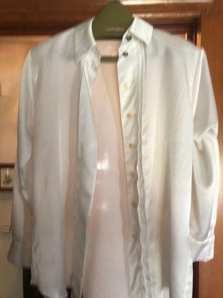 Camisa de raso blanca
