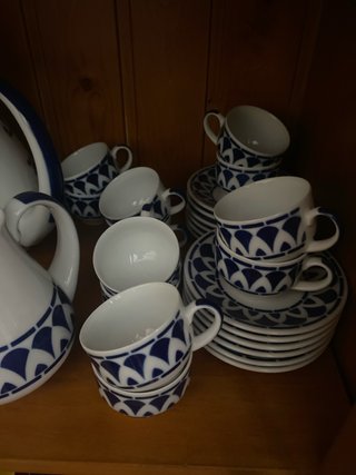 Juego de café Sargadelos porcelana, 12 tazas