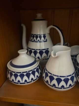 Juego de café Sargadelos porcelana, 12 tazas