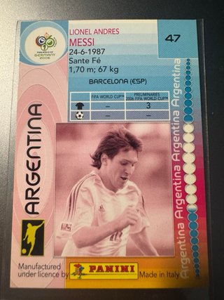 Figurina Panini Messi FIFA World Cup 2006