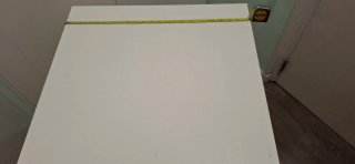 Mesa de cocina abatible madera y blanco
