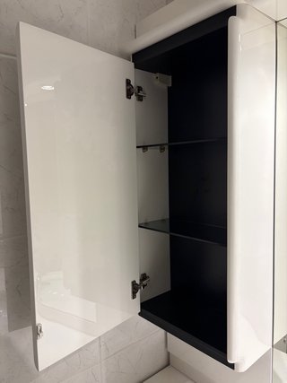 Conjunto Muebles Baño Blanco y Madera