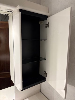 Conjunto Muebles Baño Blanco y Madera