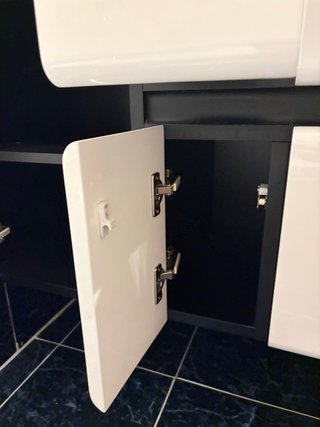 Conjunto Muebles Baño Blanco y Madera