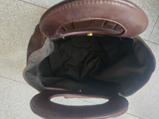 Borsa a mano in pelle marrone