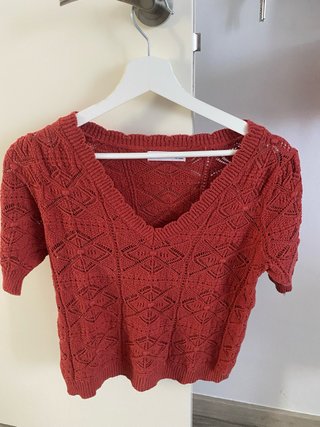Camiseta punto Mango mujer roja