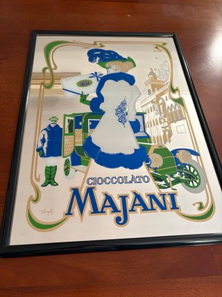 Specchio pubblicitario vintage Majani