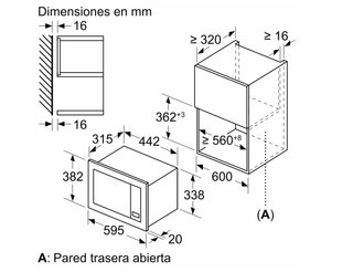 Microondas integrable Balay 3CG6112X3