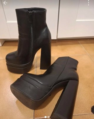 Botines negros plataforma tacón grueso
