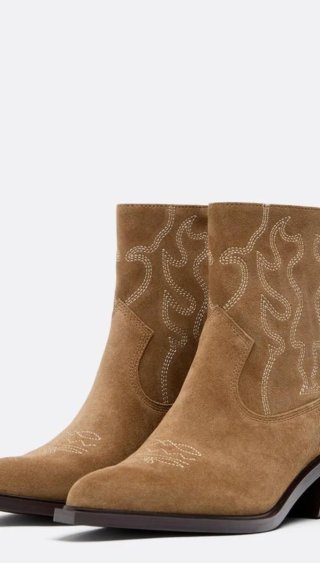 Botines cowboy piel Stradivarius T.36