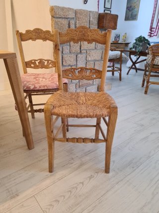 6 Sillas Pino Mazizo Asiento Enea Artespal