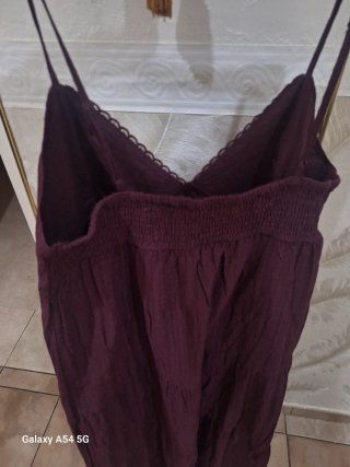 Vestito donna viola con pizzo
