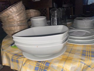 Lote menaje bar cristal y porcelana