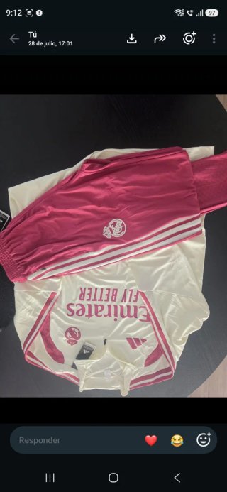 Chándal Real Madrid Adidas Blanco y Rosa