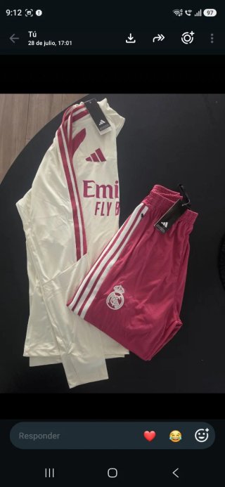 Chándal Real Madrid Adidas Blanco y Rosa