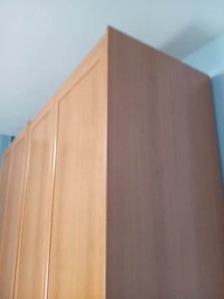 Armario 4 puertas madera y azul