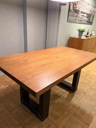 Mesa comedor roble extensible madera natural