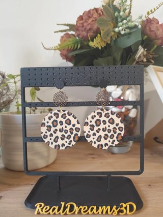 Pendientes Leopardo 3D