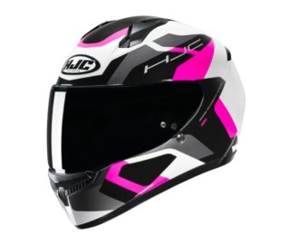 Casco HJC integral rosa y blanco