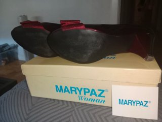 Zapatos de salón Marypaz charol burdeos talla 38